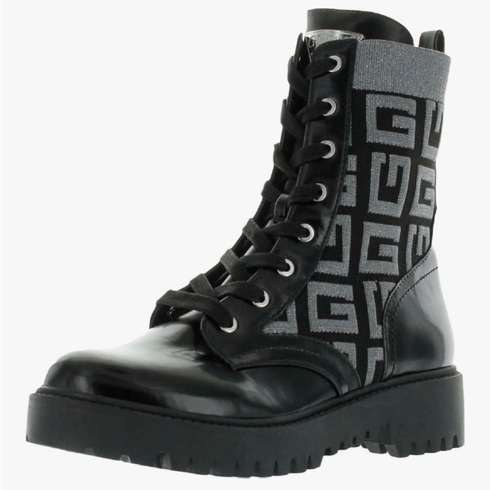 Guess Black and Gray Combat Boots
